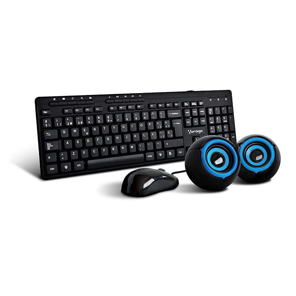 Kit Teclado y Mouse VORAGO - Estándar, 105 teclas, Negro, 1000 DPI Kit Teclado y Mouse VORAGO - Estándar, 105 teclas, Negro, 1000 DPI